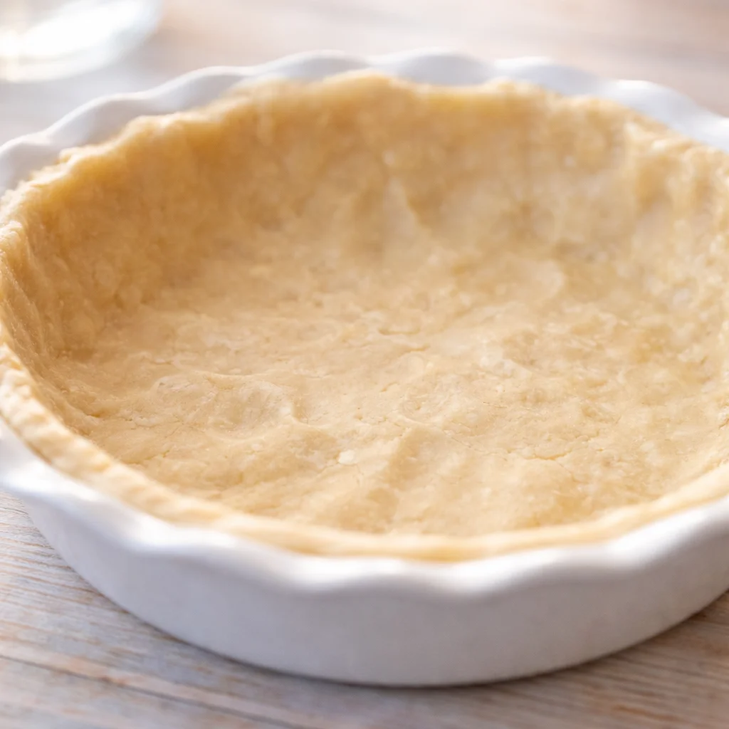 Simple no fuss pie crust ready in 5 minutes without a rolling pin.