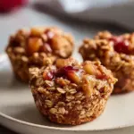 Delicious Apple Crisp Bites served on a plate for dessert.