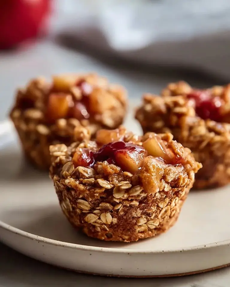 Delicious Apple Crisp Bites served on a plate for dessert.