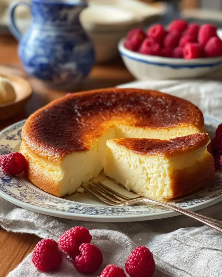 Delicious Ukrainian cheesecake casserole served with fresh berries.