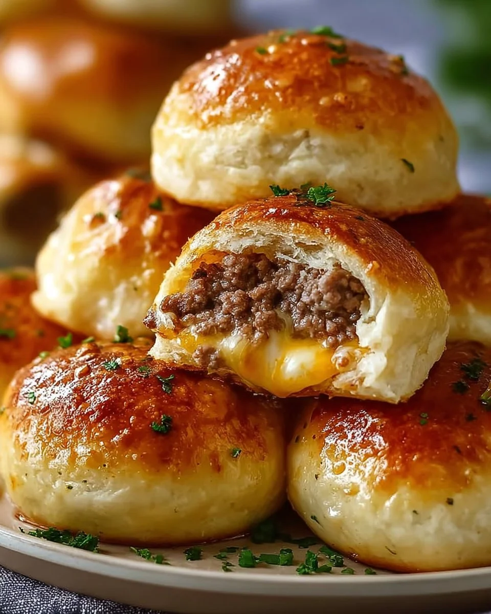 Cheesy beef bombs with gooey cheese and tender beef filling