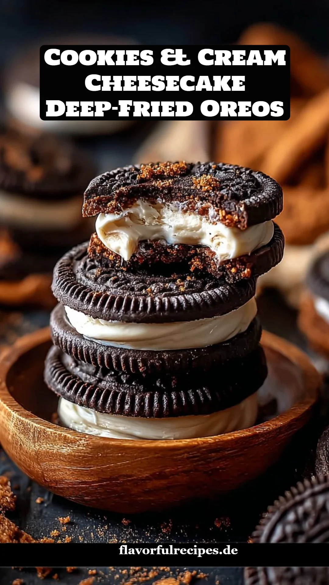 Cookies & Cream Cheesecake Deep-Fried Oreos