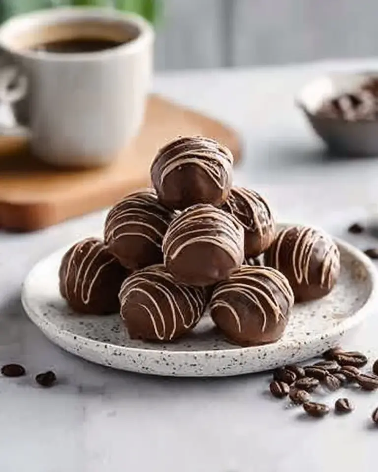 Delicious homemade coffee truffles with a rich chocolate coating