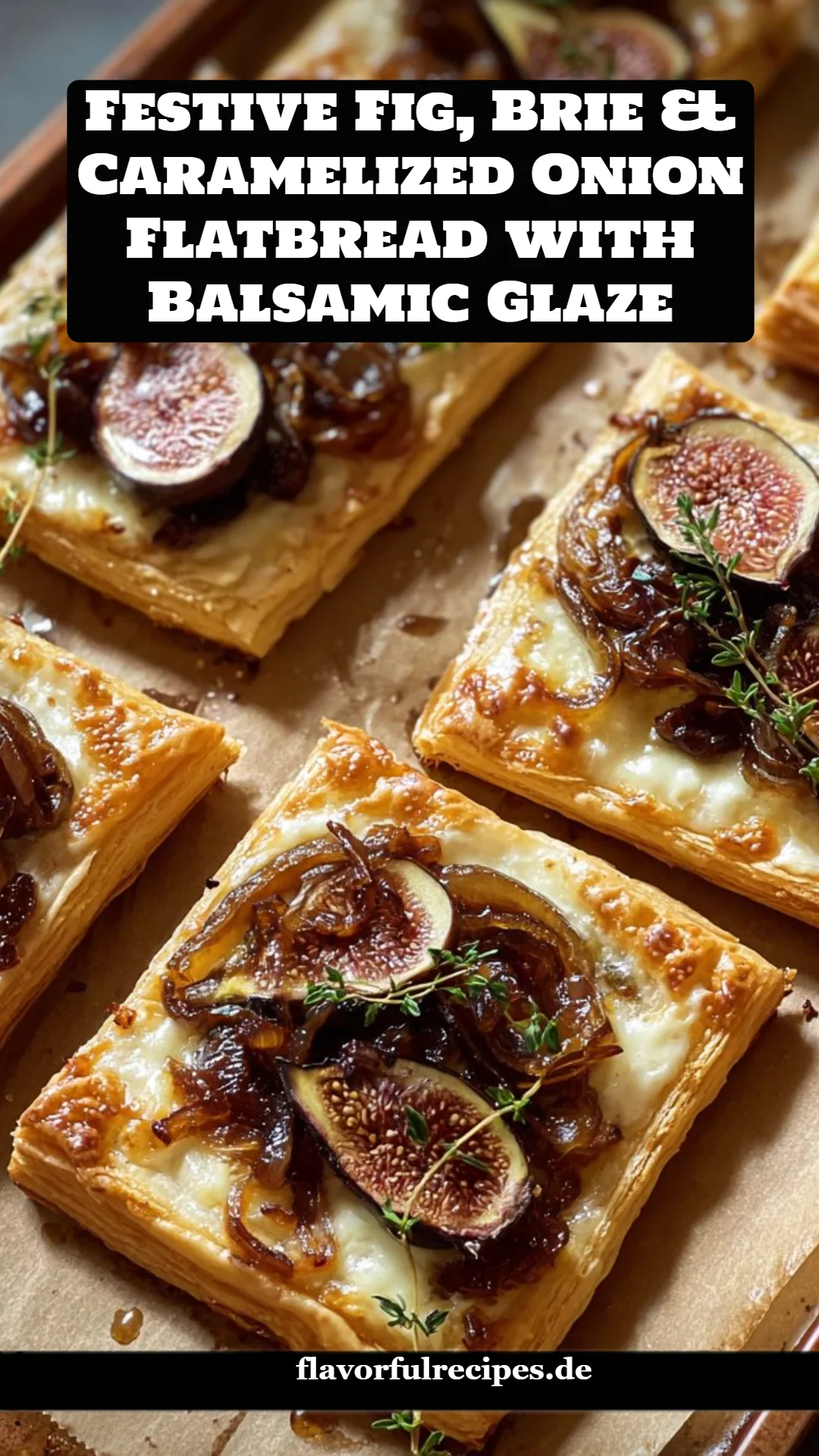 Festive Fig, Brie & Caramelized Onion Flatbread with Balsamic Glaze