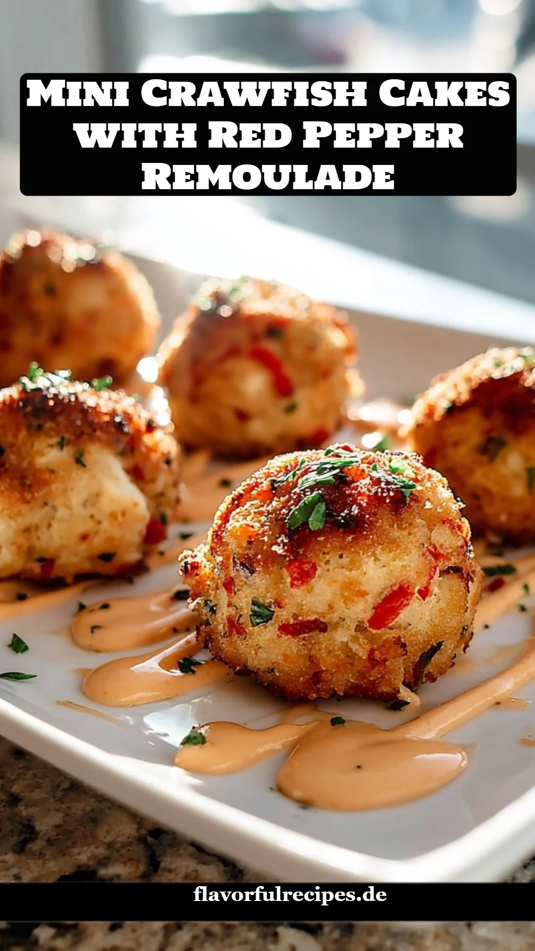 Mini Crawfish Cakes with Red Pepper Remoulade