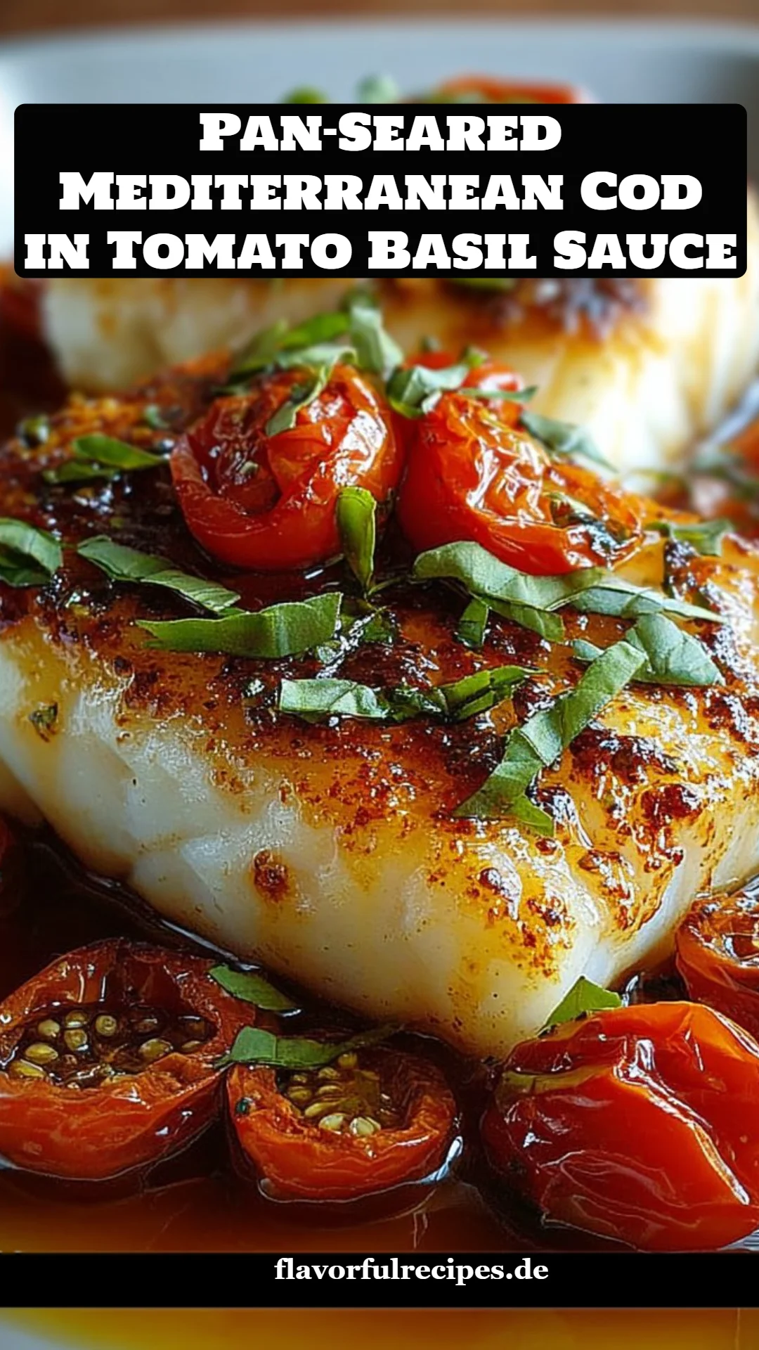 Pan-Seared Mediterranean Cod in Tomato Basil Sauce