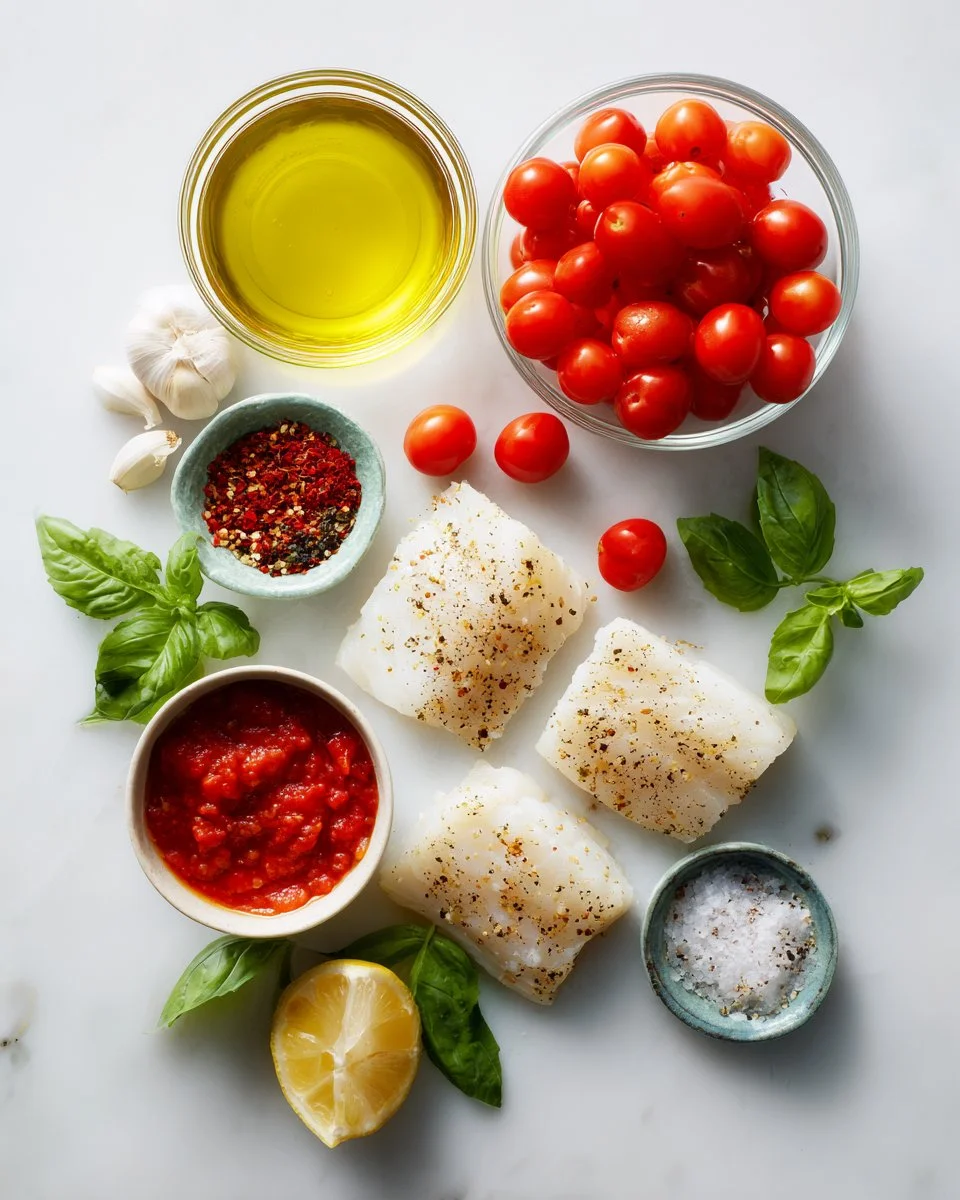 Pan-Seared Mediterranean Cod in Tomato Basil Sauce