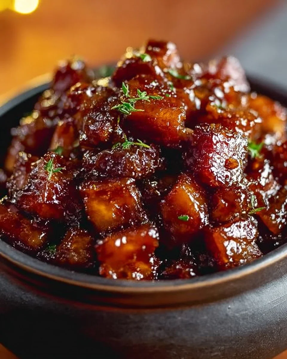 Smoky Bourbon Bacon Jam in a jar, a gourmet spread for appetizers.